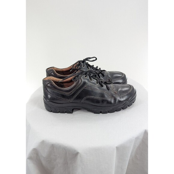 Ecco 10.5 ? Men\'s Leather Lace Up Black Shoes Chunky Sole Y2K Casual Comfort main image 4